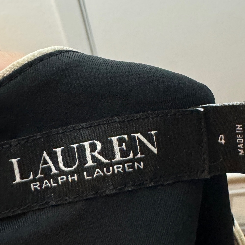 Lauren Ralph Lauren Floral Belted Faux Wrap Purple Cream Black Jersey Dress 4 - Picture 16 of 16